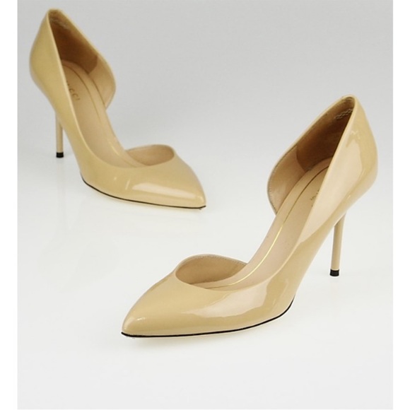 Gucci Noah Patent Half D'Orsay Nude Patent Pump. Size 12 Woman with Box - Picture 2 of 7